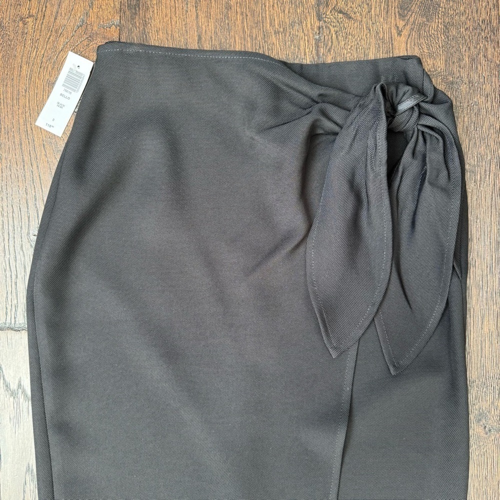 Babaton Black Wrap Skirt with Bow Detail - Picture 2 of 8